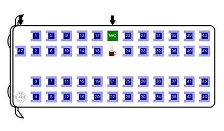 Sitzplan Reisebus 250